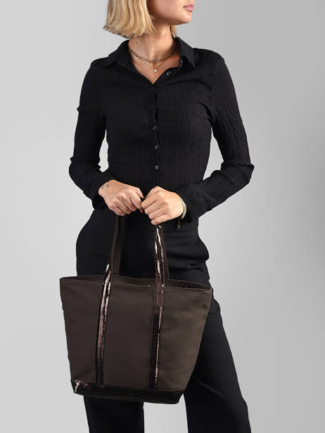 Handtas Cabas Katoen Vanessa bruno Bruin cabas 1V40378 ander zicht 1
