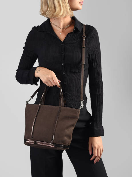 Cross Body Tas Cabas Cuir Leder Vanessa bruno Bruin cabas cuir 8V40435 ander zicht 1