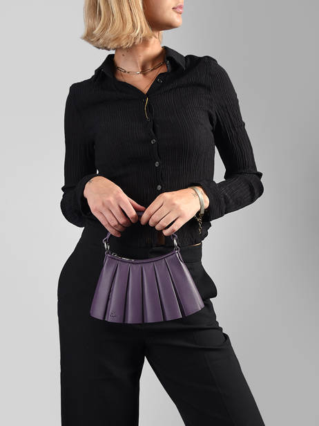 Cross Body Tas Lenglen Leder Lacoste Violet lenglen NU5219DP ander zicht 1
