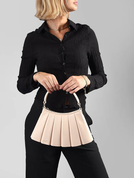 Schoudertas Lenglen Leder Lacoste Roze lenglen NU5011DP ander zicht 1