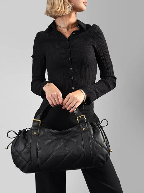Schoudertas Matelasse Leder Gerard darel Zwart matelasse DESB4410 ander zicht 1