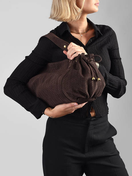 Schoudertas Studio Leder Gerard darel Bruin studio DES01477 ander zicht 1