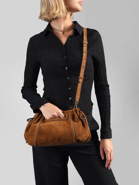 Cross Body Tas Studio Leder Gerard darel Bruin studio DES08405 ander zicht 1