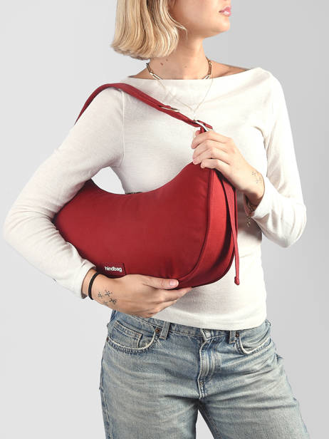 Schoudertas Bianca Katoen Hindbag Rood best seller BIANCA ander zicht 1
