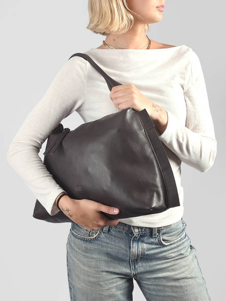 Schoudertas Leather Leder Biba Bruin leather VIE1L ander zicht 1