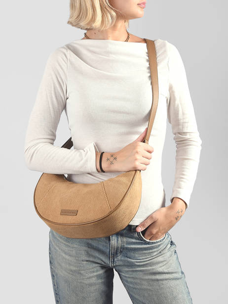 Cross Body Tas Velours Vanessa wu Beige velours MA3036 ander zicht 1