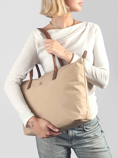 Schoudertas Popette Nylon Tommy hilfiger Beige popette AW17711 ander zicht 1