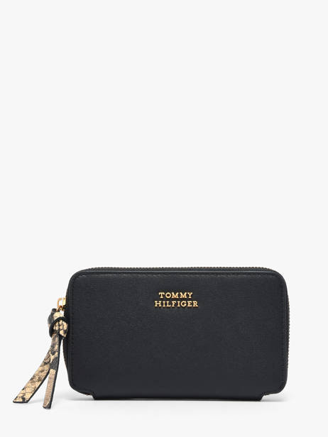 Portefeuille Leder Tommy hilfiger Zwart th leather AW18939
