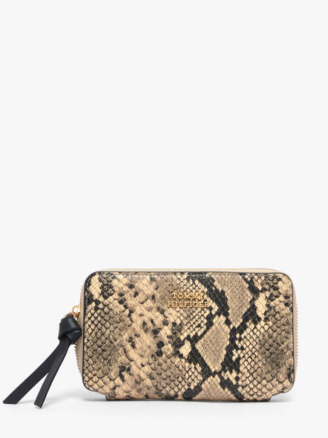 Portefeuille Leder Tommy hilfiger Beige th leather AW18940