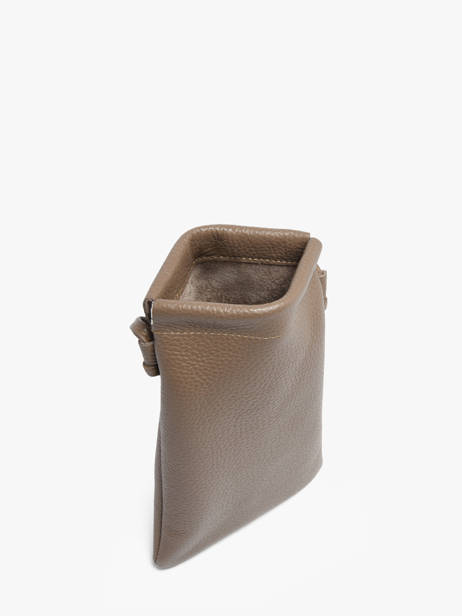 Cross Body Tas Caviar Leder Milano Bruin caviar CA26061 ander zicht 3