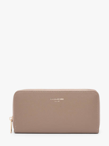 Portefeuille David jones Beige saffiano P160510B