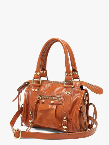 Handtas Shiny Sauvage Leder Milano Bruin shiny sauvage SS24093 ander zicht 1