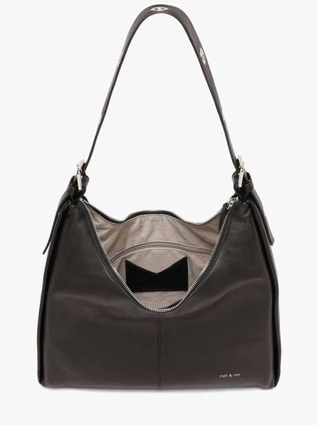Schoudertas Tina Glad Leder Nat et nin Zwart vintage TINA ander zicht 3