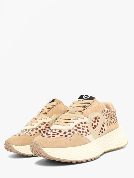 Sneakers Met Platformzool Uit Leder No name Beige women NNVESL04 ander zicht 1