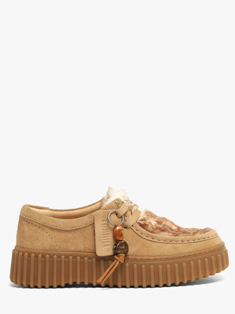 Derby Veterschoenen Uit Leder Clarks Beige women 26327766