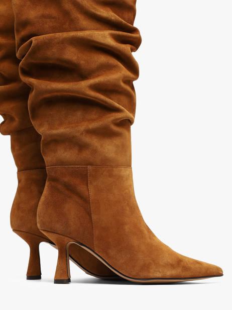 Laarzen Met Naaldhak Uit Leder Angel alarcon Bruin women 458F ander zicht 2