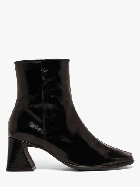 Enkellaarsjes Met Hak Uit Leder Angel alarcon Zwart women 507N