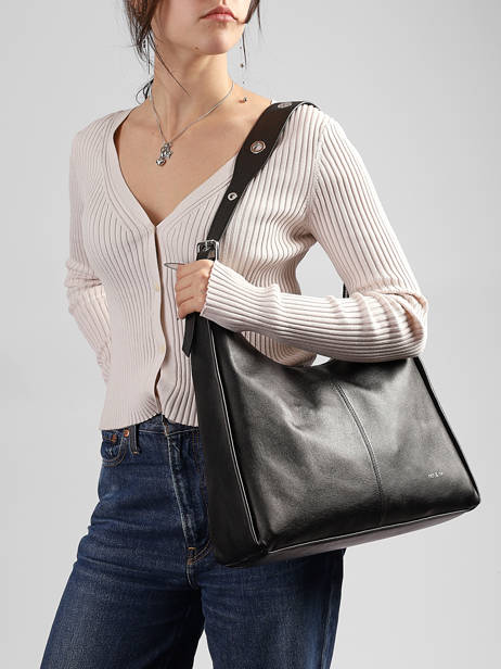 Schoudertas Tina Glad Leder Nat et nin Zwart vintage TINA ander zicht 1
