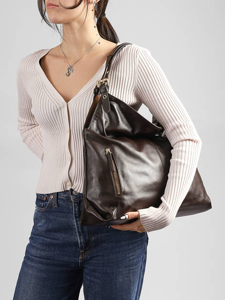 Schoudertas Nat et nin Bruin vintage ATHENA ander zicht 1