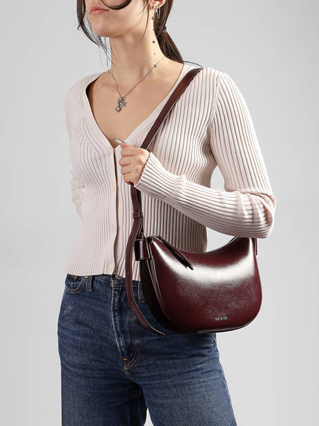 Cross Body Tas Vintage Leder Nat et nin Rood vintage LUNE ander zicht 1