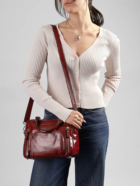 Cross Body Tas Baby Macy Leder Nat et nin Rood vintage BABYMACY ander zicht 1