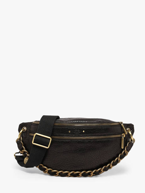 Heuptasje Leder Mila louise Zwart vintage 23689E1