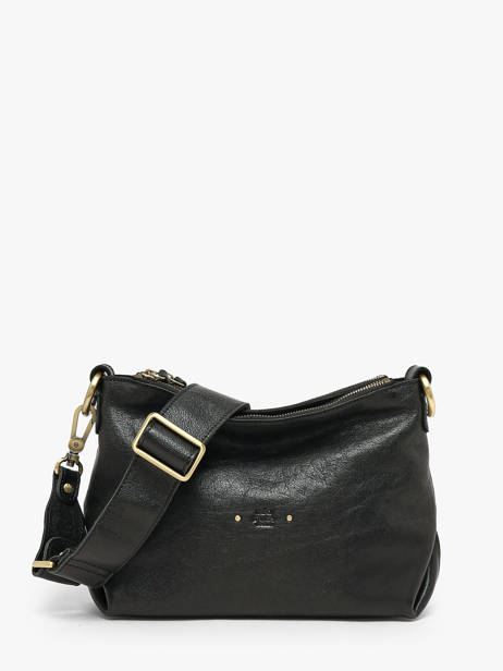 Cross Body Tas Vintage Leder Mila louise Zwart vintage 3864CC