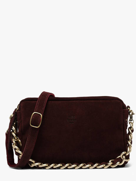Cross Body Tas Vintage Leder Mila louise Rood vintage 23673V
