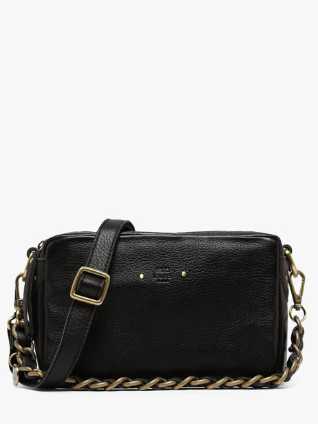 Cross Body Tas Vintage Leder Mila louise Zwart vintage 23673C1
