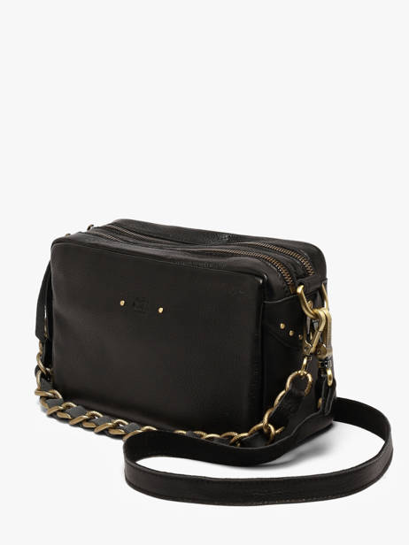 Cross Body Tas Vintage Leder Mila louise Zwart vintage 23673C1 ander zicht 2