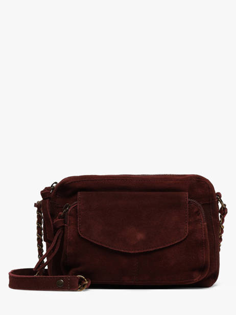 Cross Body Tas Naina Leder Pieces Rood naina 17100639