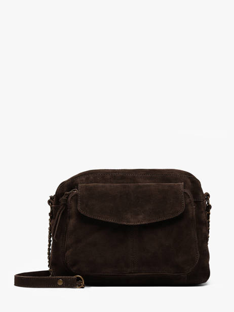 Cross Body Tas Naina Leder Pieces Bruin naina 17111600