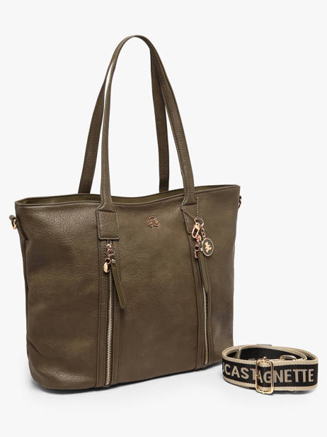 Schoudertas A4 Formaat Zip Lulu castagnette Groen zip 2 ander zicht 1