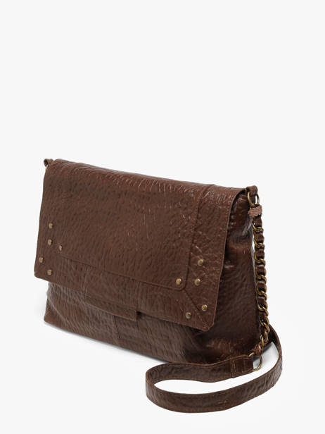 Cross Body Tas Felizia Leder Pieces Bruin felizia 17116819 ander zicht 2