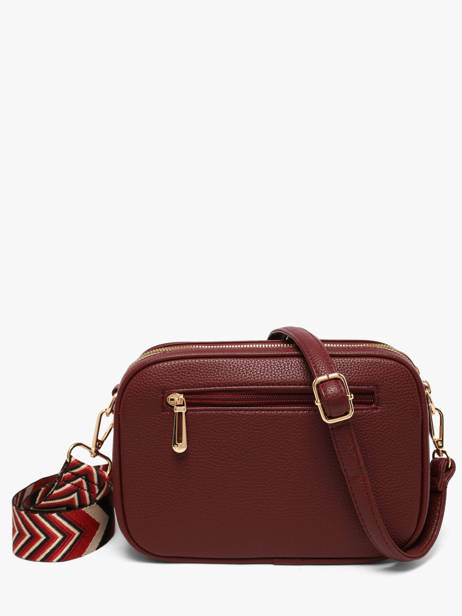 Cross Body Tas Grained Flora & co Rood grained F6967OR ander zicht 2