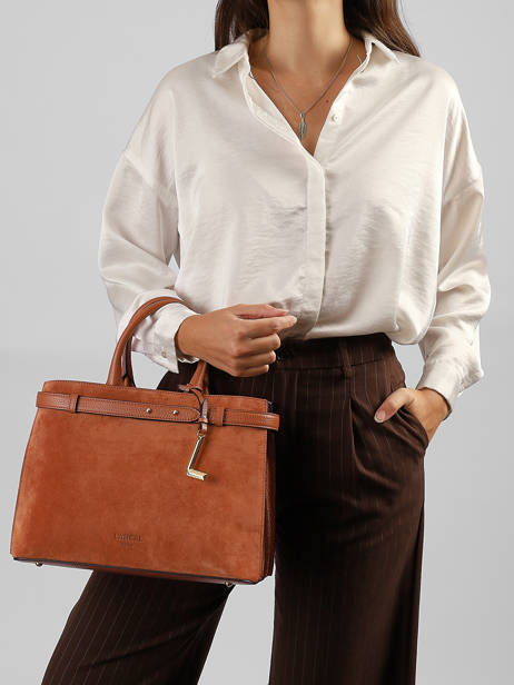 Handtas M Faubourg Suède Leder Lancel Bruin faubourg A14257 ander zicht 1