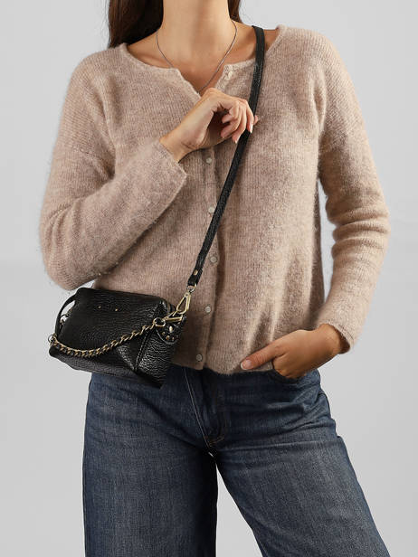 Cross Body Tas Vintage Leder Mila louise Zwart vintage 23673XE1 ander zicht 1