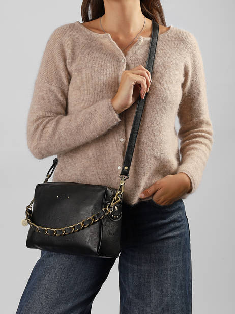 Cross Body Tas Vintage Leder Mila louise Zwart vintage 23673LC1 ander zicht 1