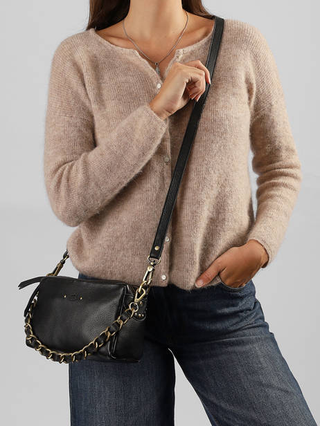 Cross Body Tas Vintage Leder Mila louise Zwart vintage 23673C1 ander zicht 1