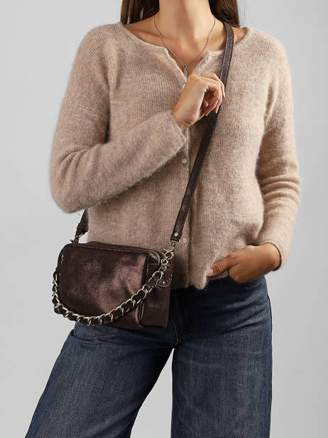 Cross Body Tas Vintage Leder Mila louise Bruin vintage 23673X ander zicht 1