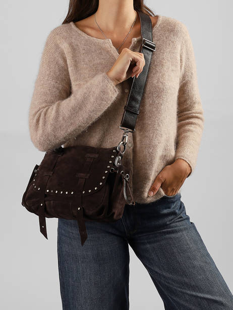 Cross Body Tas Vintage Leder Mila louise Bruin vintage 3861DVCC ander zicht 1