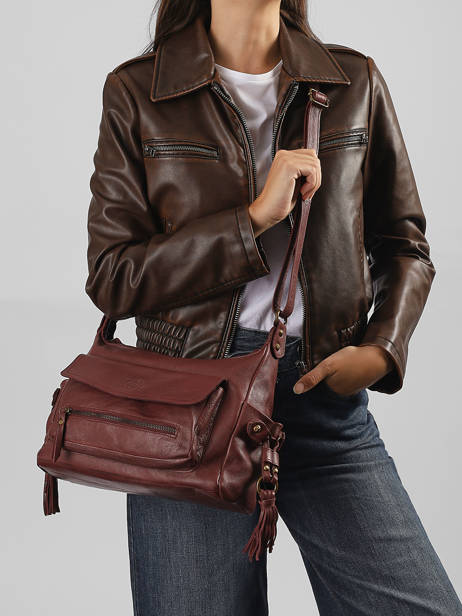 Cross Body Tas Cow Leder Basilic pepper Rood cow BCOW86 ander zicht 1