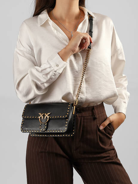 Cross Body Tas Love Bag Icon Leder Pinko Zwart love bag icon 7665A2JG ander zicht 1