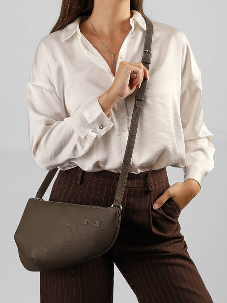 Cross Body Tas Large City Perle Leder Nathan baume Bruin n city 1 ander zicht 1