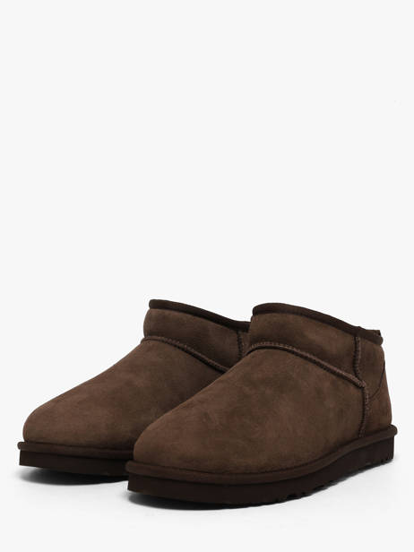 Classic Ultra Mini Boots Uit Leder Ugg Bruin men 1137391