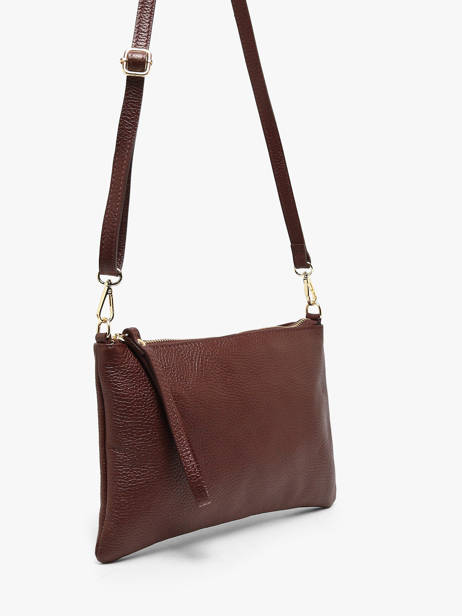 Cross Body Tas Caviar Leder Milano Bruin caviar CA26064 ander zicht 1