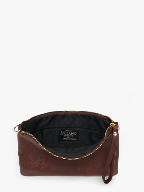 Cross Body Tas Caviar Leder Milano Bruin caviar CA26064 ander zicht 2