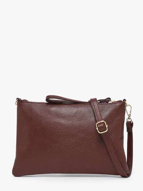 Cross Body Tas Caviar Leder Milano Bruin caviar CA26064 ander zicht 3