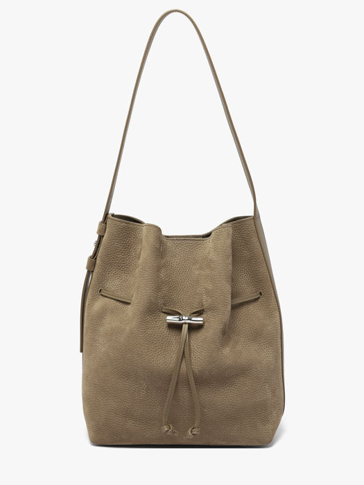Longchamp Le roseau coulisse nubuck Schoudertas Bruin
