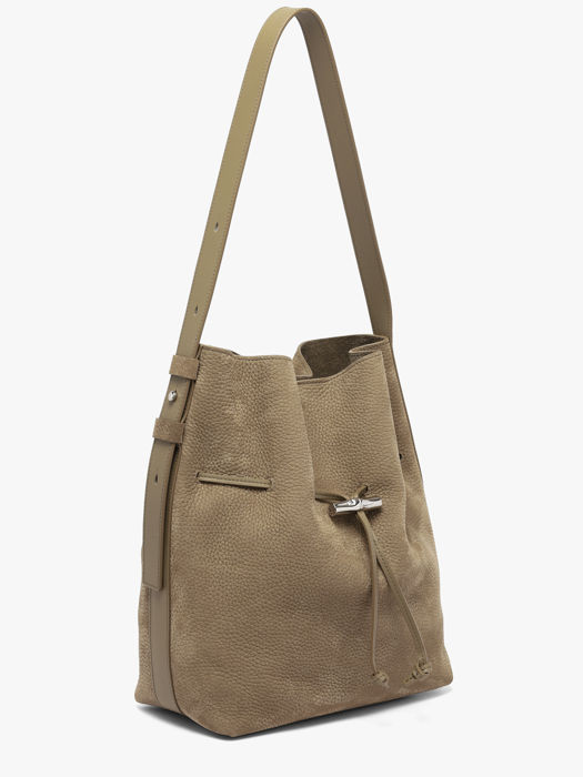 Longchamp Le roseau coulisse nubuck Schoudertas Bruin